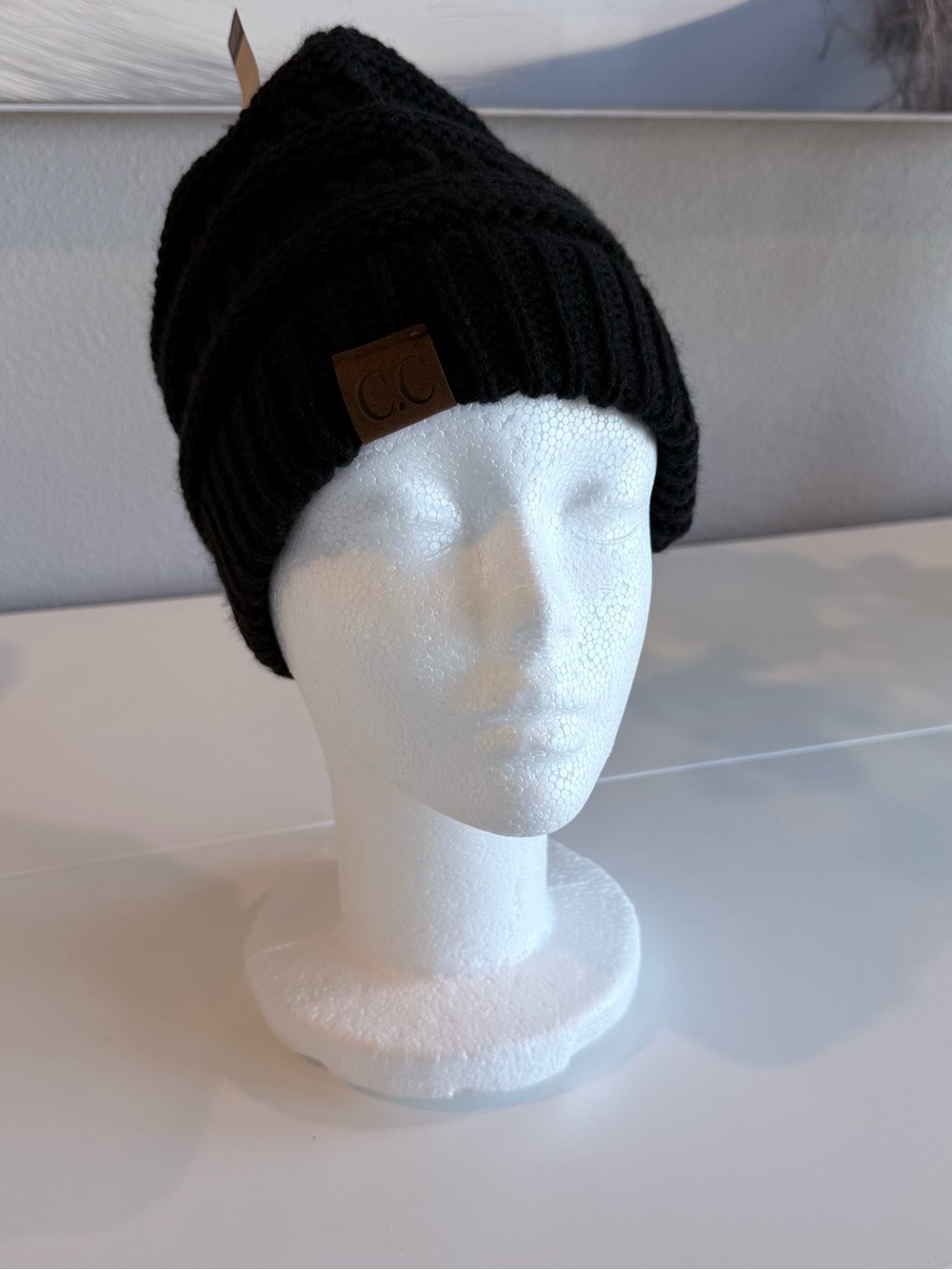 NWT C.C Black Cable Knit Slouchy Beanie Winter Hat